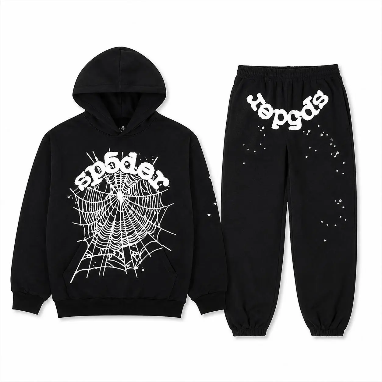 Spider Tracksuit Set, Y2K Graphic Hoodie & Sweatpants, Unisex Streetwear 2-Piece Outfit, Pullover Jogger Set, Casual Loungewear Gift