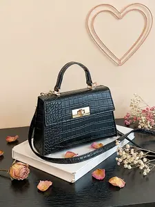 Vintage Mini Crossbody Bag for Women PU Leather Small Top Handle Purse with Removable Chain Strap Dressy Clutch Handbag Convertible crossbody bag