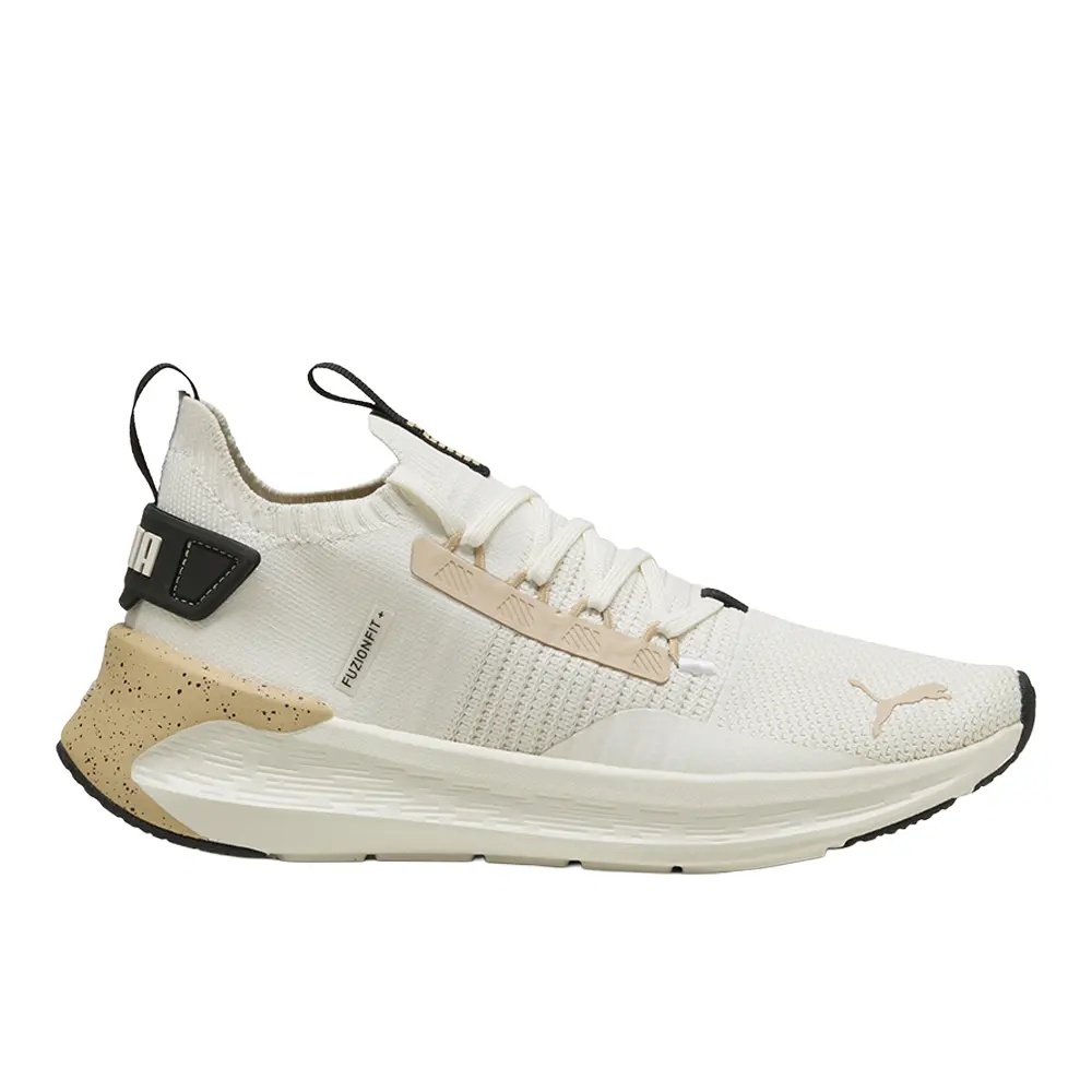 PUMA Womens Softride Symmetry Fuzion Marble Running Sneakers Shoes - Off White