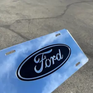 Ford Chrome Mirror License Plate Auto Tag F-150 Truck Diesel