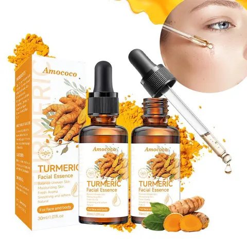 30ml Aromatic Turmeric Facial Oil Serum - Moisture-Boosting Hydrating Skincare for Adults (All Skin Types), with Vitamin C, Hyaluronic Acid, Pure Nicotinamide, Soothing, Acne Relief, Facial and Body Use, 24 Month Shelf Life