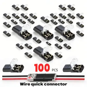 Double-Wire Plug-in Connector Led Light Strip Connectors 2Pin, Low Voltage Wire Connector with Locking Buckle, FastConnect Plugs Led Connectors for Strip Lights, strip car lowvoltage, Lead strip automotive wiring electricity PowerDistribution Secure -YY