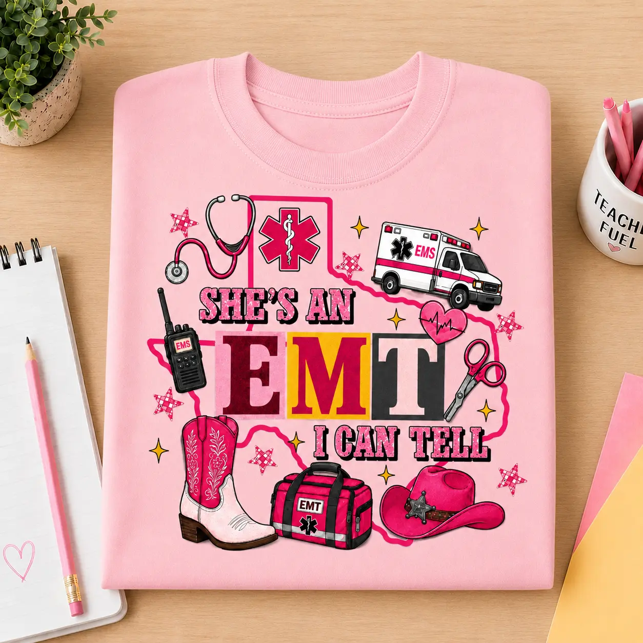 She's An EMT I Can Tell Shirt, Cute EMS Graphic Tee, Emergency Medical Technician Gift