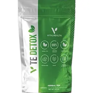 VitalHealth V-TE Detox Herbal Tea - 100% Organic, Sugar-Free, Vegan Persimmon Leaf Mallow Leaf Ginger & Chamomile Blend for Gentle Cleanse & Digestive Wellness