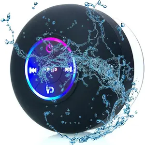 Integralz Shower Speaker, Integralz Shower Speaker Waterproof, Bathroom Waterproof Wireless Bluetooth Speakers with LED Light, Wireless Speaker with Suction Cup, Ipx4 Waterproof (A)