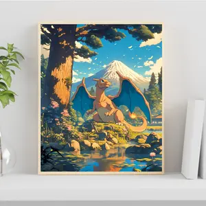 Charizard Poster, Anime Wall Art, Bedroom Decor, Unframed Artwork
