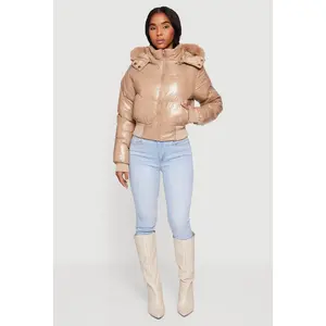 Puffer Jacket with Removable Faux Fur Hood