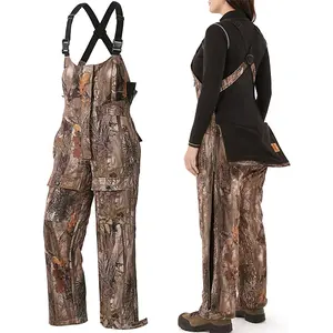 NEW VIEW Women's Hunting Camo Overalls, Insulated Fleece Hunting Bibs with Drop-Seat, Water-Resistant & Silent for Cold Weather