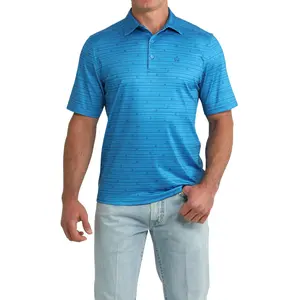 Cinch Men's AreanFlex Blue Stripe Polo Shirt MTK1865044