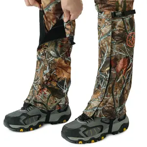 BASSDASH Camo Waterproof Hunting Leg Gaiters with Replaceable Insteps Lightweight Breathable Boot Gaiter for Hiking Trekking Fishing