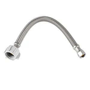 12-inch 3/8" C x 7/8" BC, Braided Polymer Toliet Hose