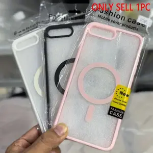 For iPhone Magnetic Case For iPhone 7 8 SE2 SE3 7Plus 8Plus Hard Acrylic Clear Cove Phone Protector Cover