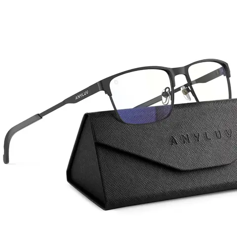 KALIYADI Modern Anti-Bluelight Glasses for Men-Women, High Quality Lightweight Durable Eyewear with Modern Look, Easy to Style, UV 400 Protection for Computer Gaming Eye Strain Relief (A132)