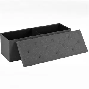 Goldtai Folding Storage Ottoman Bench, Foot Rest Stool with Padded Seat, Large Toy Box Storage Chest with Seatin, Holds up to 660 lb Storage Chest