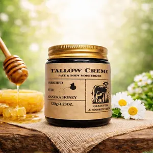 Nourrir Essentials- Tallow Crème Face & Body Moisturizer Enriched with Manuka Honey & Beef Tallow 120g/4.23oz