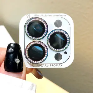 High-grade Flash Dazzling Cool Diamond Metal Ring Camera Lens Protector for IPhone 15 14 13 12 11 Pro Max Plus Mini Bling Dustproof Anti-Drop Luxury lens film Cover Protection Protective lens  protectors