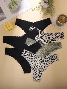 Women's Underwear Set, & Leopard Pattern, Fitted Design, Breathable Comfort, All Season Wear, Ideal for Daily Use