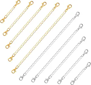 Chain Extenders for Necklaces,  10 count  Extenders for Necklaces, Stainless Steel Chain Extenders for Necklace, Bracelet and Anklet (Assorted Sizes)