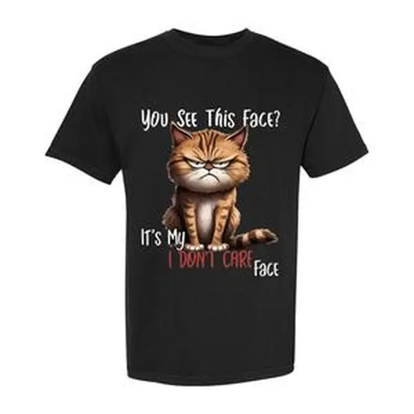 Grumpy Orange Cat Cartoon Graphic Oversized Cotton T-Shirt Cute Comfort Fashion Outfit Valentine Gift For Lovers Friends Family Best Holiday Present Sassy Cat Meme Casual Street Short Sleeve Tee