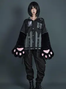 [Officially Licensed] Attack on Titan Micotaku Levi Ackerman Furry Paw Hoodie Daily Wear