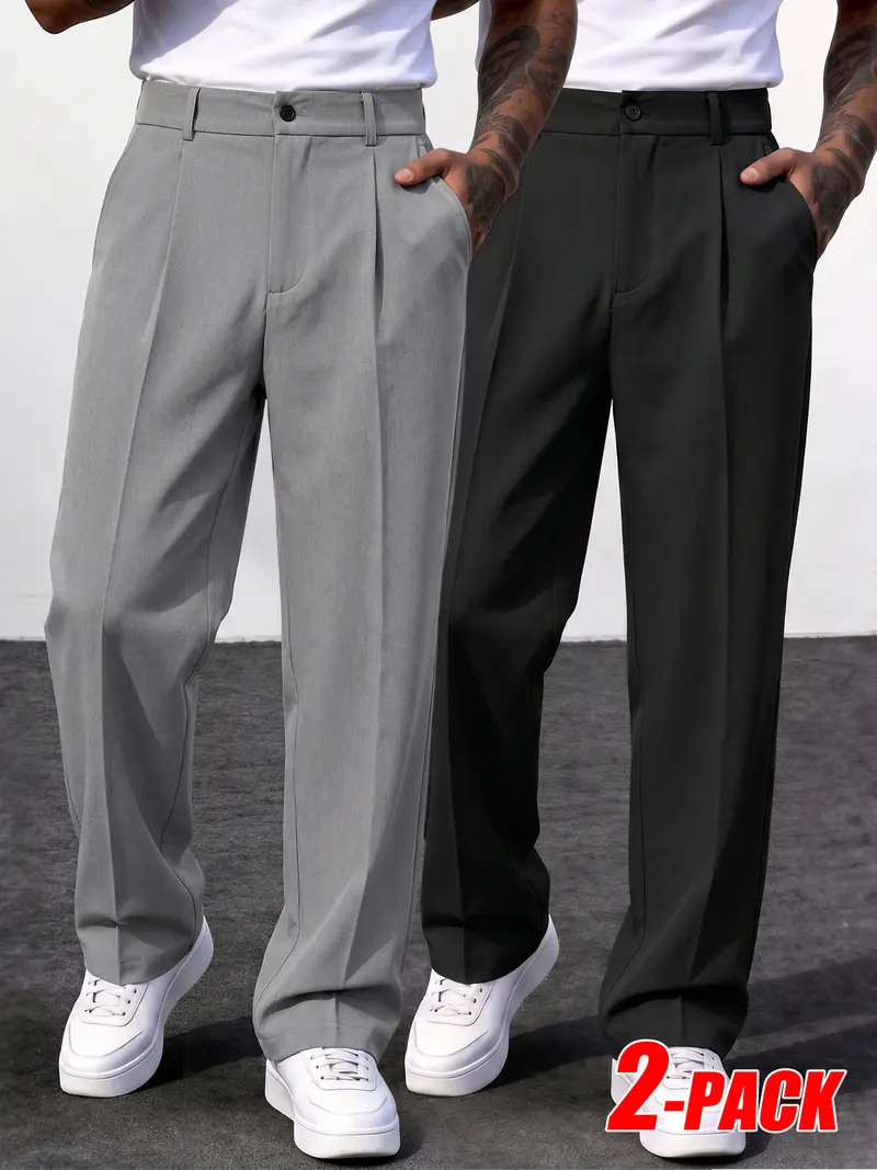 double pleated pants men - TikTok Shop