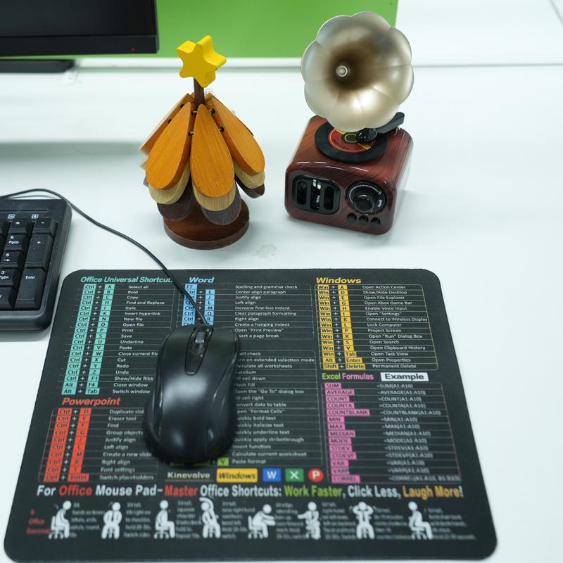 Excel/Word/PPT/Windows Shortcut Mouse Pad | 30x21cm Compact Cheat Sheet Desk Mat | Waterproof, Non-Slip, Stitched Edges | For Gaming & Office