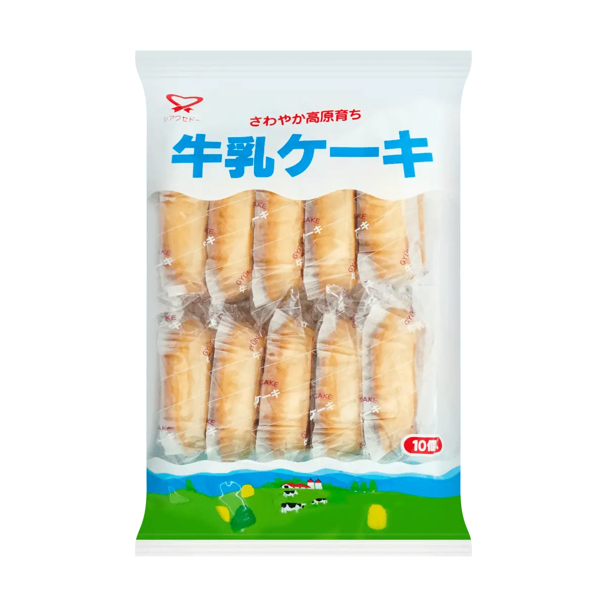 SHIAWASEDO Japanese Milk Cake 6.3oz - Soft & Fluffy Snack, Authentic Japanese Dessert, Individually Wrapped, Perfect for Tea Time