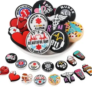 15Pcs Silicone Focal Beads for Pens, Character Silicone Beads for Keychain Making, Lanyard Making DIY Handicraft(Medical)