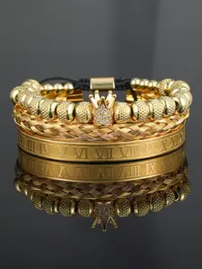 Crown & Rhinestone Decorated Bangle, Fashionable Jewelry for Women & Men, Trendy All-match & Exquisite Jewelry for Birthday Gift