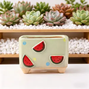 Minimalist Ceramic Succulent Pot with Drainage Holes, Indoor Plant Breathable Ceramic Planter, Elegant Home Decor Gift for Plant Lovers, Square Planters, Square Flower Pot