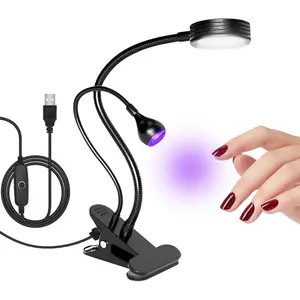 Portable UV LED Nail Lamp, Clip-On Gel Polish Curing Light, Integrated Illumination, Home DIY Nail Care, Neck-Style Design