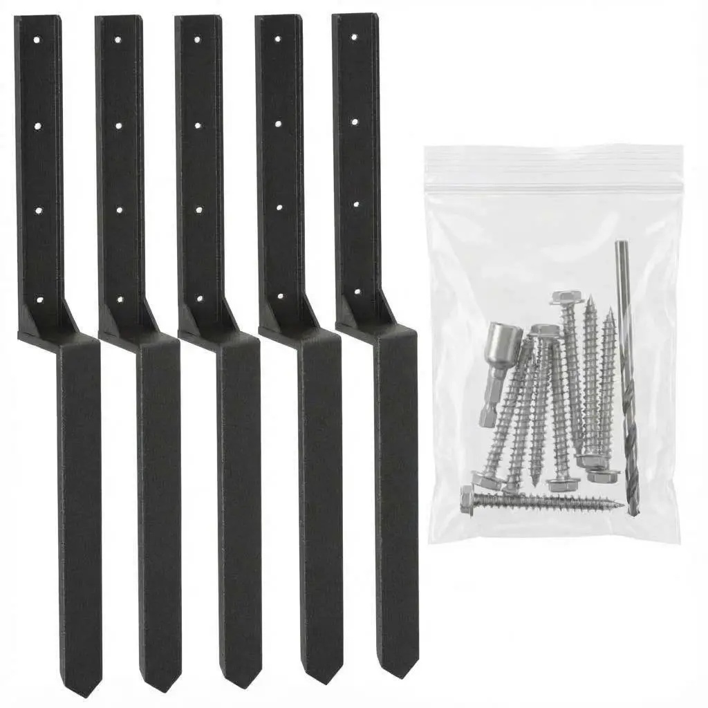 Garvee 2/4/6 Packs Fence Post Repair Stakes-Heavy Duty Metal Fence Repair Kit for Wood Fencing and Mailbox, Leaning Fences Post Support Anchor