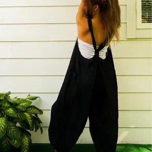 Black Hippie Dungarees Overalls Jumpsuits Rompers Pants