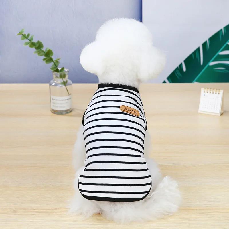 Striped Puppy Sleeveless Vest Spring Summer Pet Clothes for Small Dogs Pomeranian Chihuahua Pullovers Kitten T-shirts Outfits