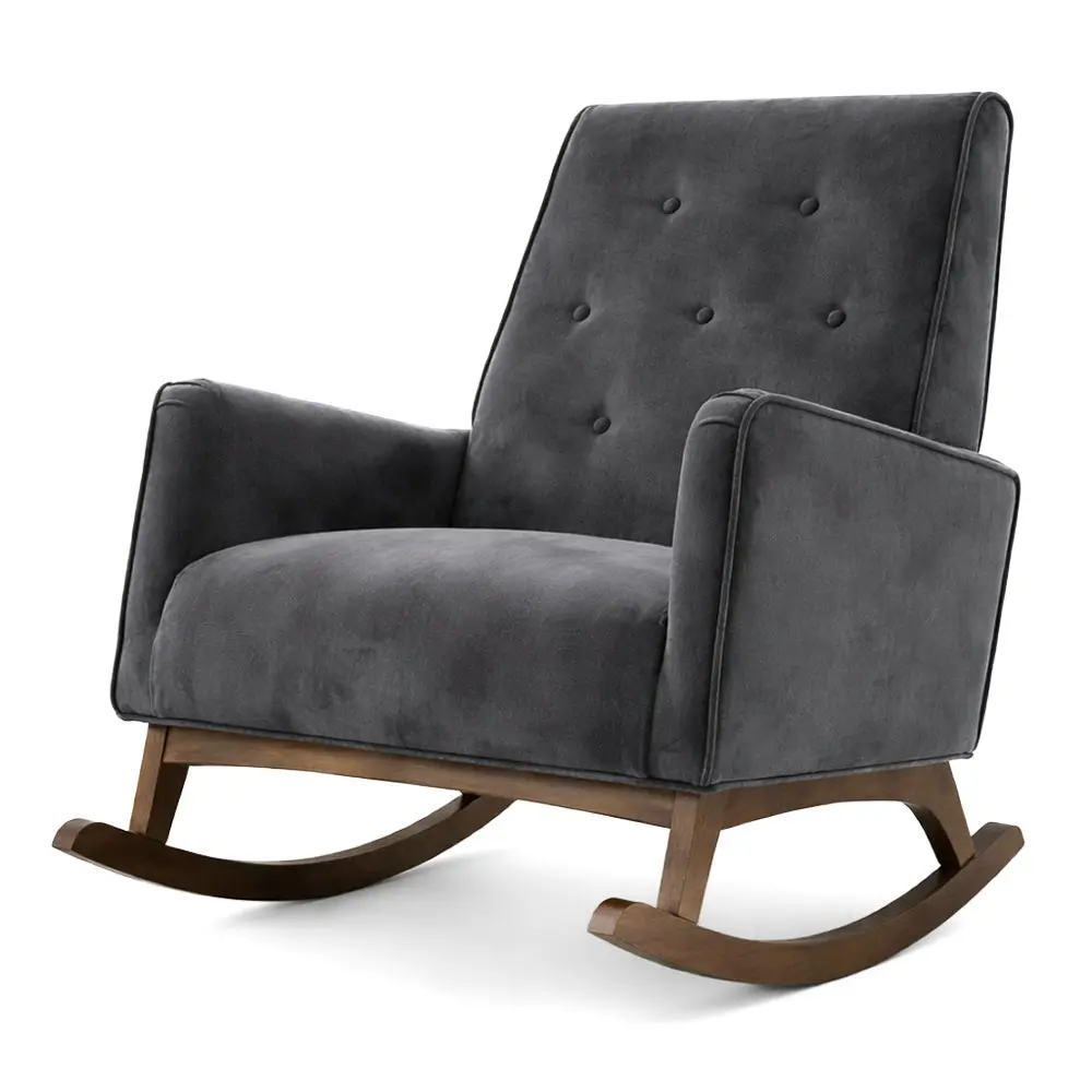 Windsor Dark Grey Microfiber Rocking Chair Windsor Dark Grey Microfiber Rocking Chair