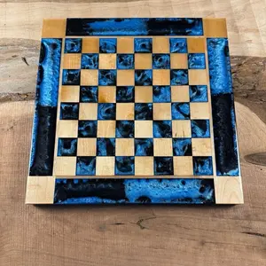 Caribbean Black Onyx Maple Wood Chess Board (PIECES INCLUDED)