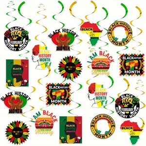 36pcs History Month Hanging Swirls, Party Decoration, History Decorations, Classroom African Commemoration Festive Hangings, Hanging Ornaments