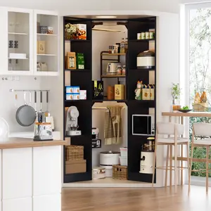 12-Shelf Corner Closet Organizer, Heavy-Duty MDF Storage Unit with 2 Hanging Rods, 750 lb Capacity Space-Saving 90° Design, White Finish, Anti-Tip Kits Included, for Bedroom/Laundry/Pantry Organization