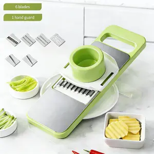 7-In-1 Vegetable Cutter with 5 Blades, All-In-One Kitchen Slicer, Dicer, Grater & Food Processor, Home Cooking Essential Tool, Utensils