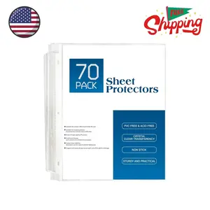 70 Pack Sheet Protectors, Clear Heavy Duty Plastic 8.5 x 11”
