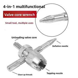 Valve core removal wrench with cross pin, valve core extractor, valve core repair tool