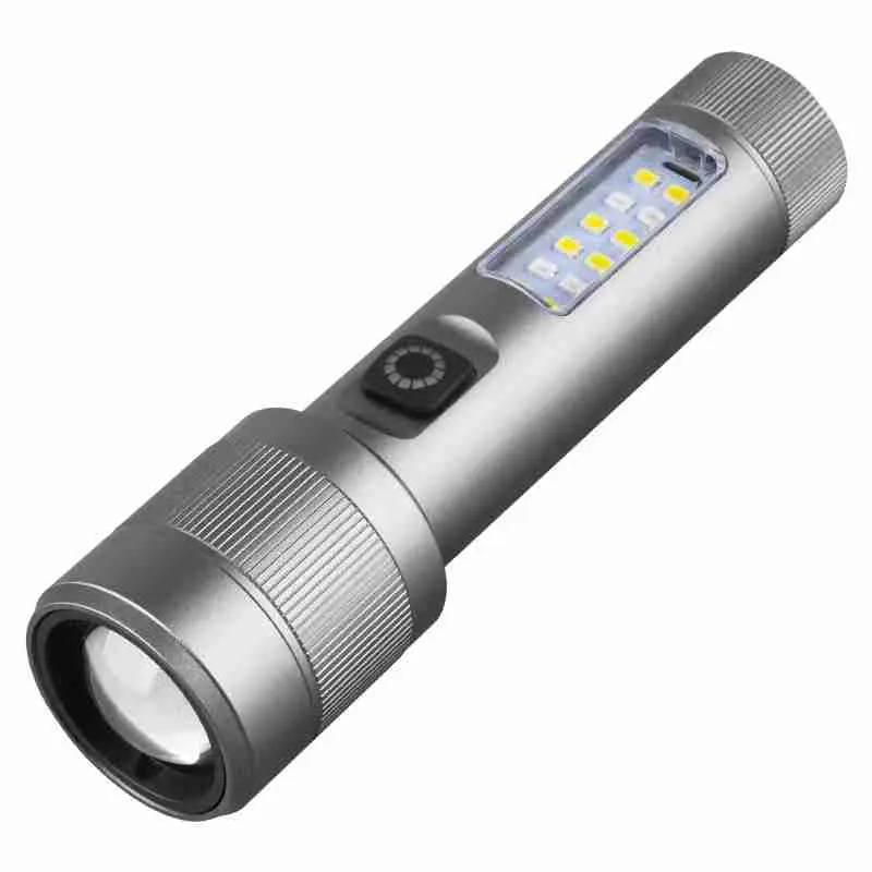 Illumination Flashlight, Handheld Aluminum Alloy LED Torch with 7 Lighting Modes, Super Bright and Powerful Light, and a Built-in Laser for Hiking, Super Bright Light, Portable Flashlights, Rechargeable Led Flashlight