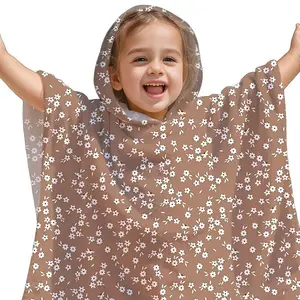 Newborn & Baby Hooded Bath Towel, Ultra Soft Absorbent Microfiber, Quick Drying Lightweight Towel, Cute Rainbow Heart Design