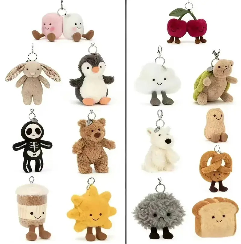 Cute Soft Plush Keychain – Stuffed Animal Bag Charm for Backpack, Handbag, Purse, Car Keys & Luggage, Everyday Kawaii Accessory for Women, Girls and Plush Toy Lovers