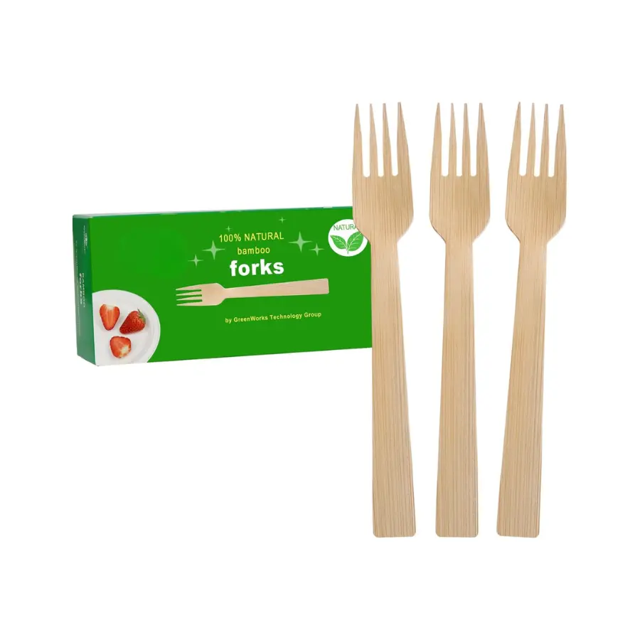 50-Count Bamboo Forks, 6.7 Inch Disposable Forks for Parties, Picnics & Everyday Dining