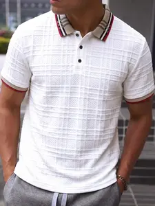 Men's Summer Soft Fabric Short Sleeve T-Shirt, Casual Fashion Polo Neck, Loose-Fit, Suitable for Business, Commute, Leisure, Vacation