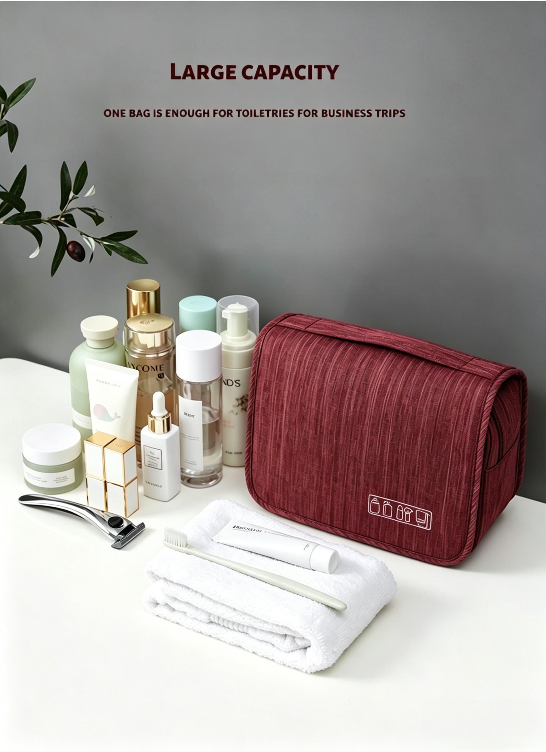 Large Capacity Toiletry Organiser Bag Suitable For Travel And Business Trips Multiple Compartments For Storage Dry-Wet Separation