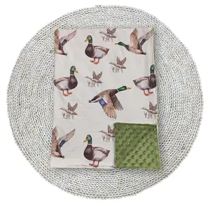 Baby Blankets Little Kids Mallard Ducks Back Green Camouflage Boys Girls Minky Sleep Nap Blankets 29*42inches