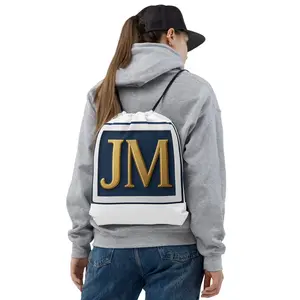 Drawstring Bag - 100% Polyester Gym Essential with Drawstring Closure and Narrow Shoulder Straps 15" x 17"