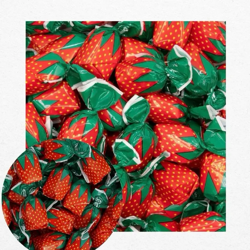 Individually Wrapped Strawberry Bon Bons Buds with Strawberry Liquid Center 1 Pound Sweet Treats for Parties and Celebrations